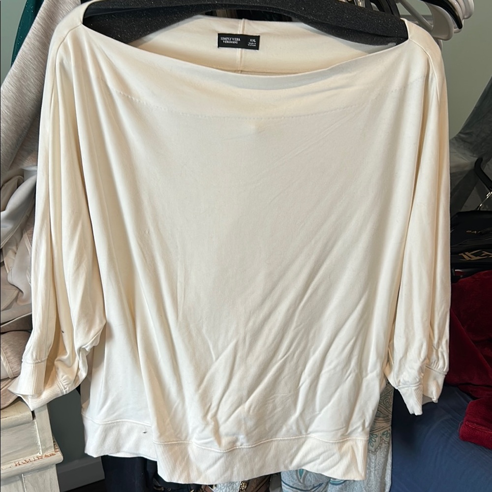 Simply Vera Vera Wang Cream Dolman Sleeve Sweater